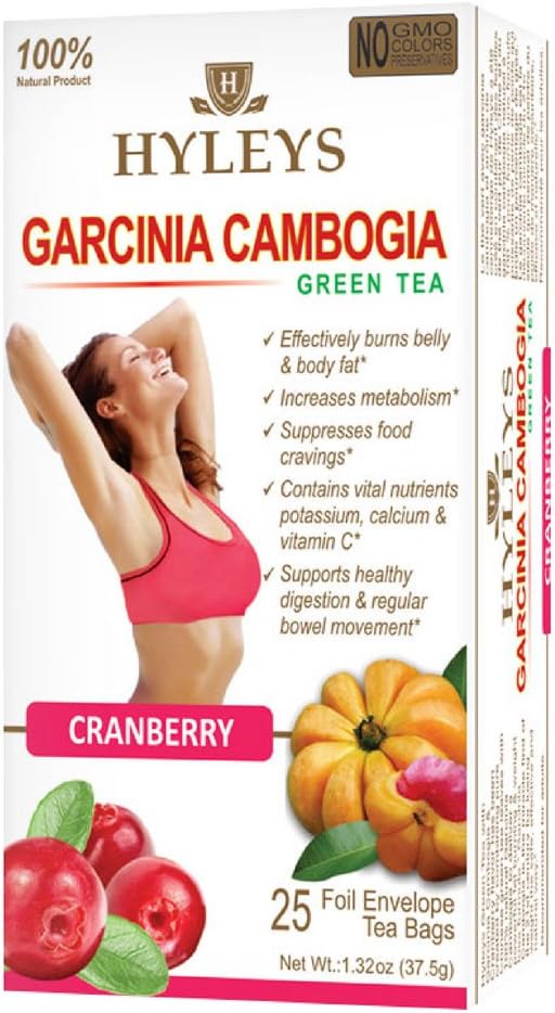 HYLEYS Tea Garcinia Cambogia Green Tea 5 Flavors Assortment - 25 Tea Bags