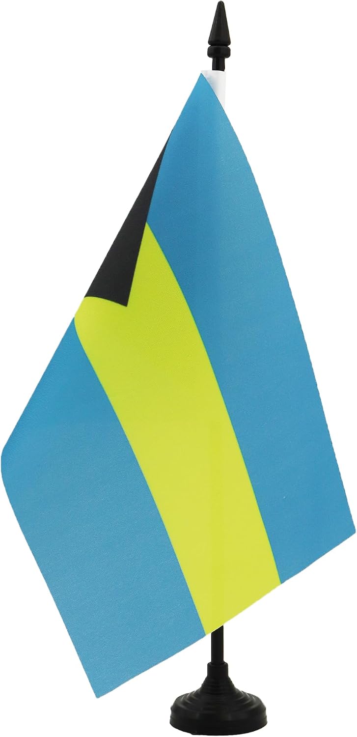 AZ FLAG Nicaragua Table Flag 4x6 in 100D Polyester Plastic Base | Indoor use Nicaraguan 15x10 cm desk flag stitched finish with reinforced edges with plastic pole