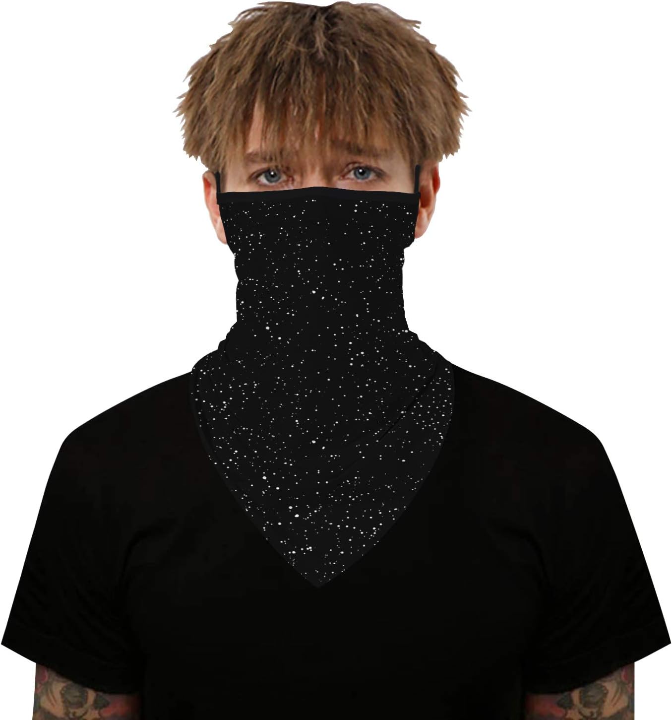 YAYOUREL Neck Gaiter Face Mask Bandanas for Men Women UV Face Scarf Cover Ear Loop Hole Facemask for Fishing Running Cycling