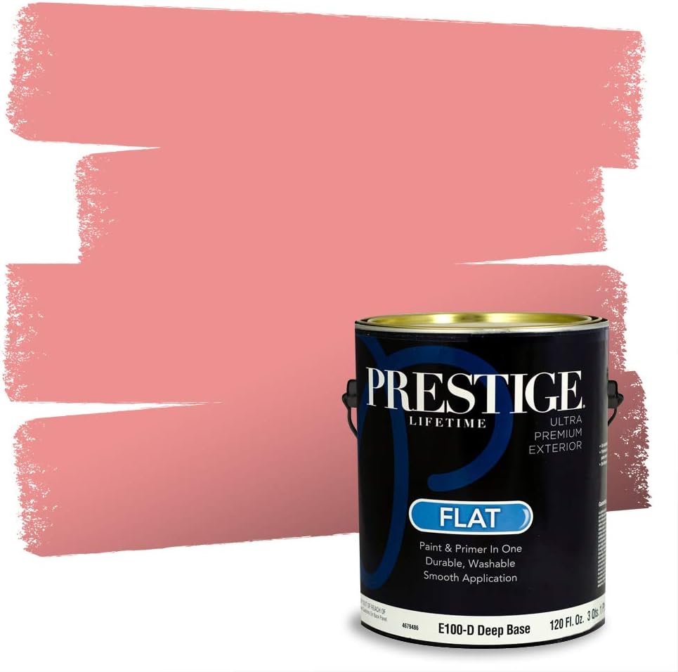 PRESTIGE Paints Exterior Paint and Primer In One, 1-Gallon, Satin, Comparable Match of Sherwin Williams* Grenadine*