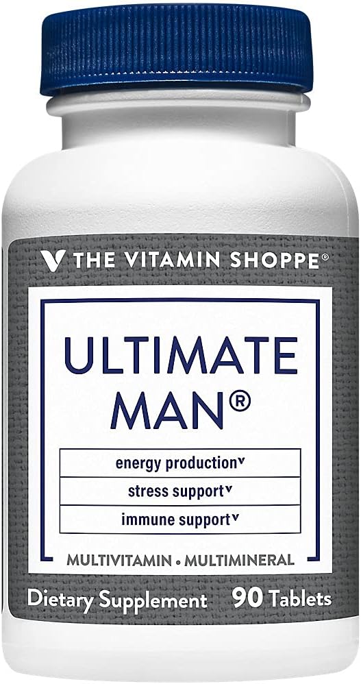 The Vitamin Shoppe Ultimate Man Multivitamin - High Potency Daily Multi with Energy Blend, Complete Nutrition for Men (90 Tablets)