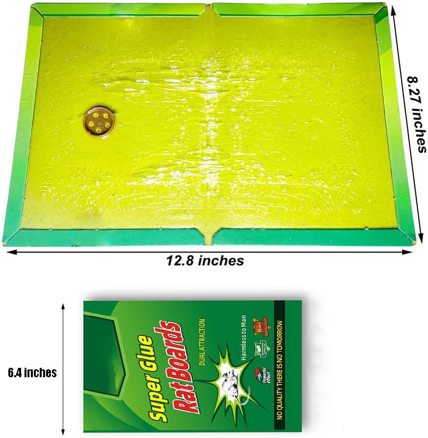 8 Pack Large Sticky Mouse Traps 12.6 x 8.5‘’ (unfolded), Super Strong Adhesive Glue Boards for Mice & Rats