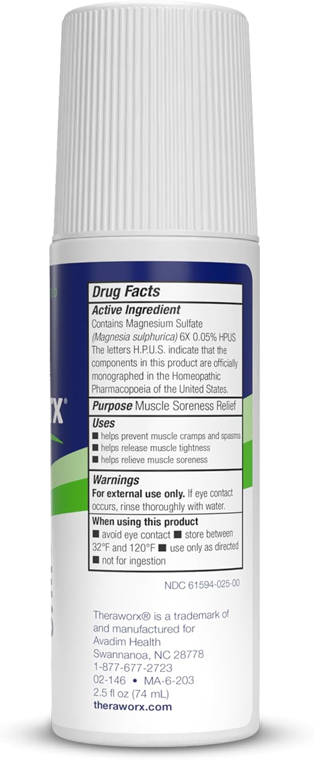 Theraworx Muscle Cramps Relief Foam with Magnesium Sulfate, 7.1oz (1 Count) | Clinically Trusted, Fast-Acting Muscle & Leg Cramp Relief, Made with Magnesium Sulfate. Paraben-Free, no mess or strong odor.