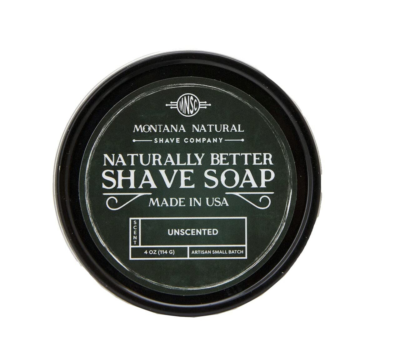 MNSC Unscented Artisan Small Batch Shave Soap for a Naturally Better Shave - Smooth Shave, Hypoallergenic, Prevent Nicks, Cuts, and Razor Burn