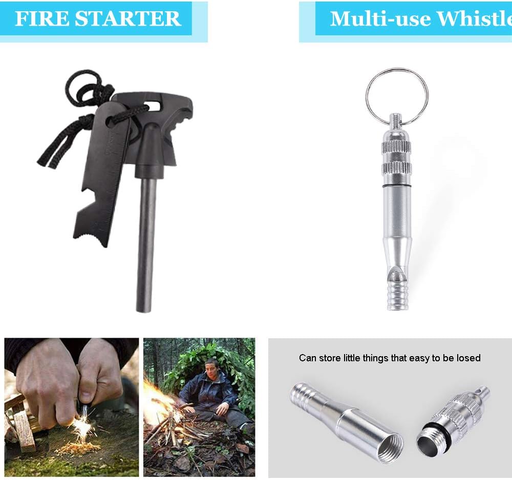 EMDMAK Survival Kit Outdoor Emergency Gear Kit for Camping Hiking Travelling or Adventures