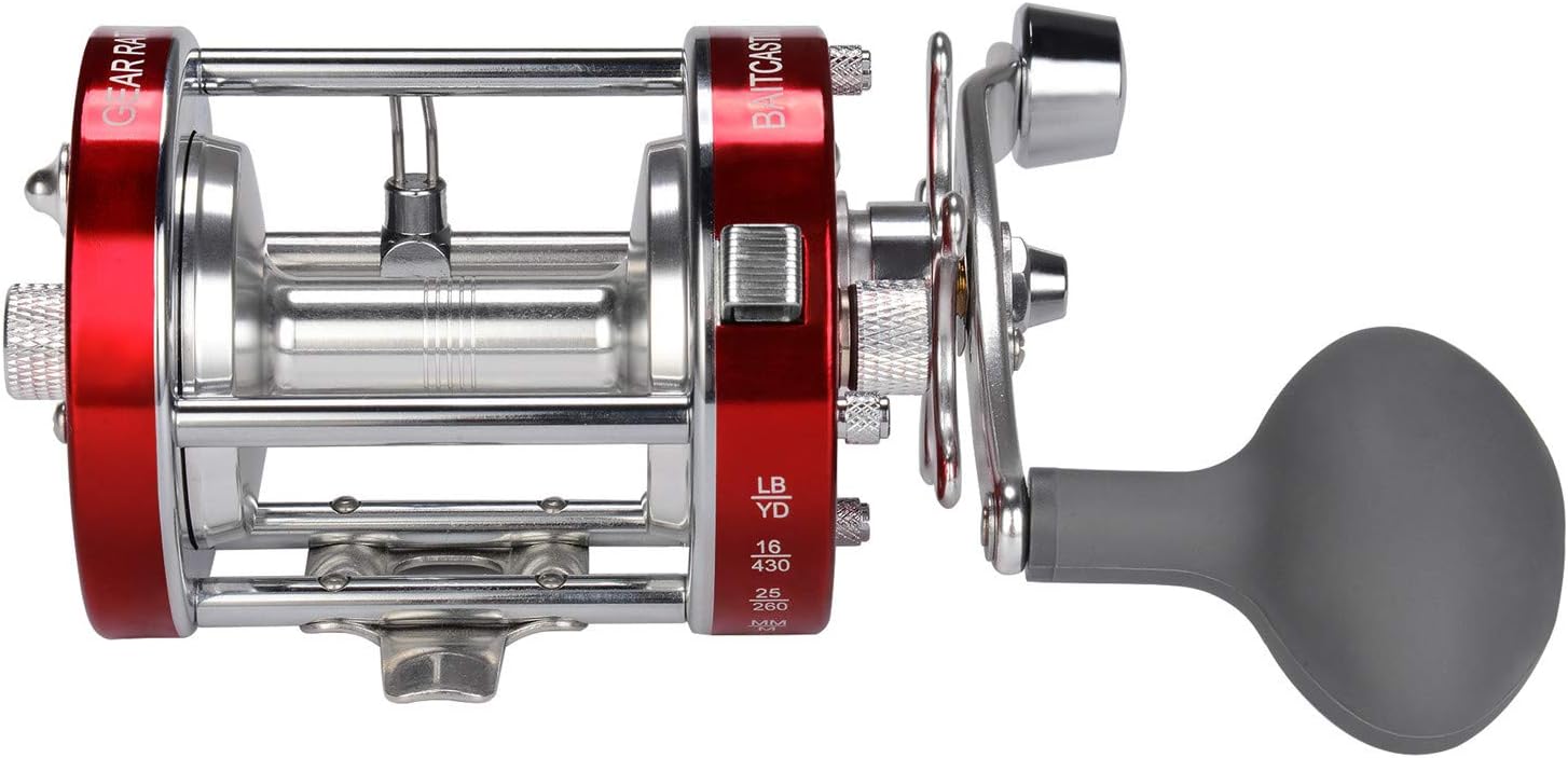 KastKing Rover Round Baitcasting Fishing Reels, Perfect Reel for Catfish | Max Drag: 30 lb, 4+1 BB, 22.8 oz, Reinforced Metal Body, Carbon Fiber Drag System, Oversized Non-Slip TPE Grips