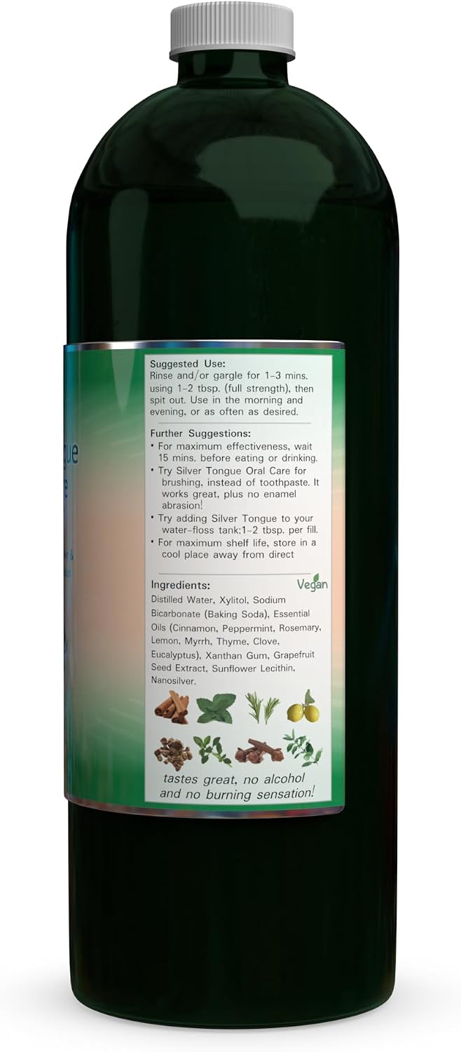 Silver Tongue Oral Care - All Natural Colloidal Silver Mouthwash, 16 oz.
