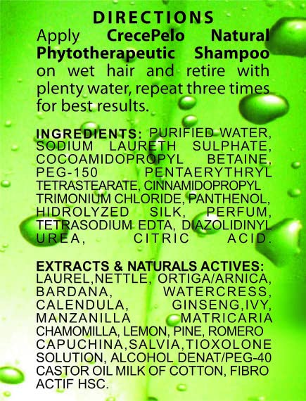 Crece Pelo Natural Hair Growth Duo – Phytotherapeutic Shampoo & Rinse Combo Set – Boosts Growth