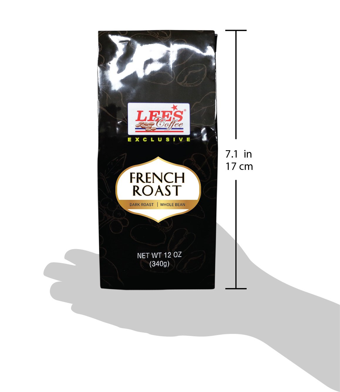 Lee's Coffee Exclusive Whole Bean Coffee, French Roast, 12 Ounce