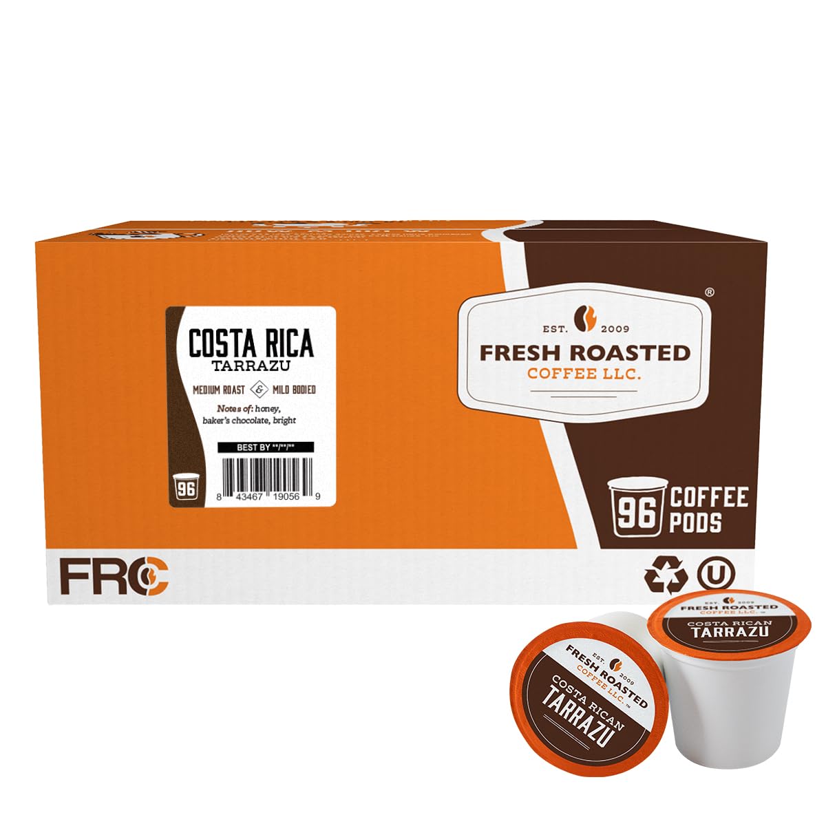 Fresh Roasted Coffee, Organic Colombian K-Cup Pods for Keurig Brewers, Medium Roast, USDA Organic, Kosher, 24 Count (Pack of 3)