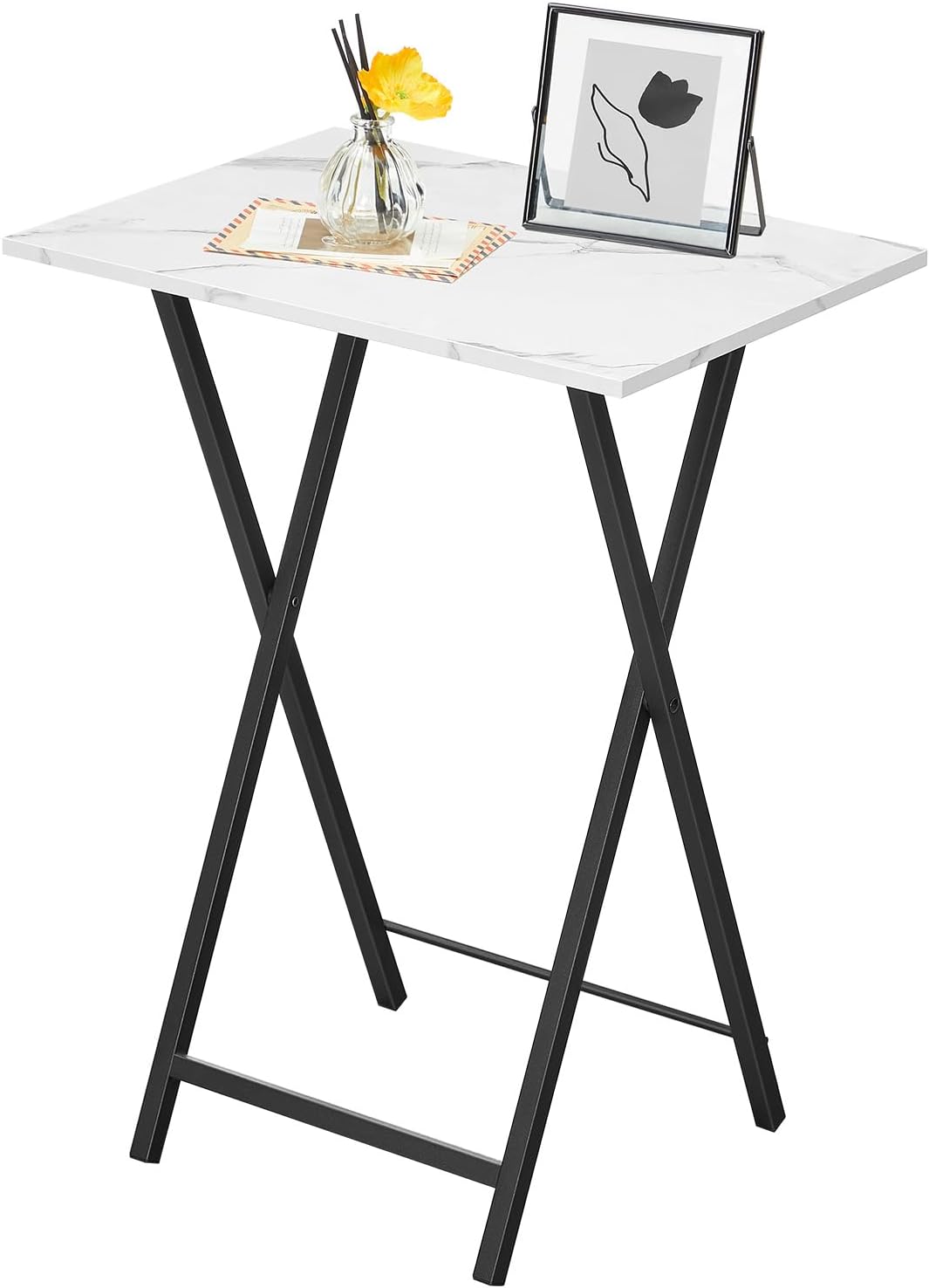 HOOBRO Folding TV Table, TV Tray, Stable Snack Table for Small Space, Portable Sofaside Desk, Easy Assembly and Storage