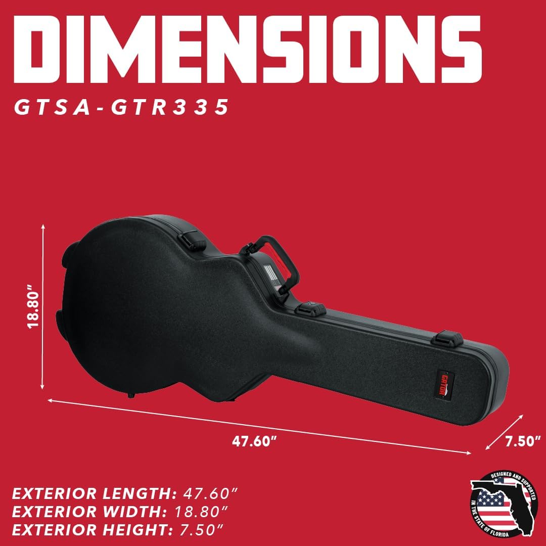 Gator Cases Molded Flight Case For SG Style Double Cut Away Guitars With TSA Approved Locking Latch, (GTSA-GTRSG)