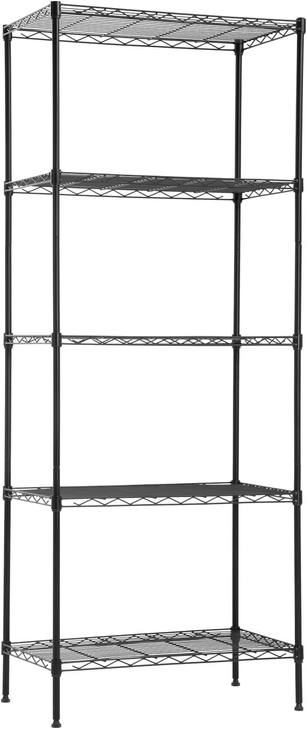 PayLessHere | 6-Tier Wire Shelf with Wheels | 45"x18"x82" | Black