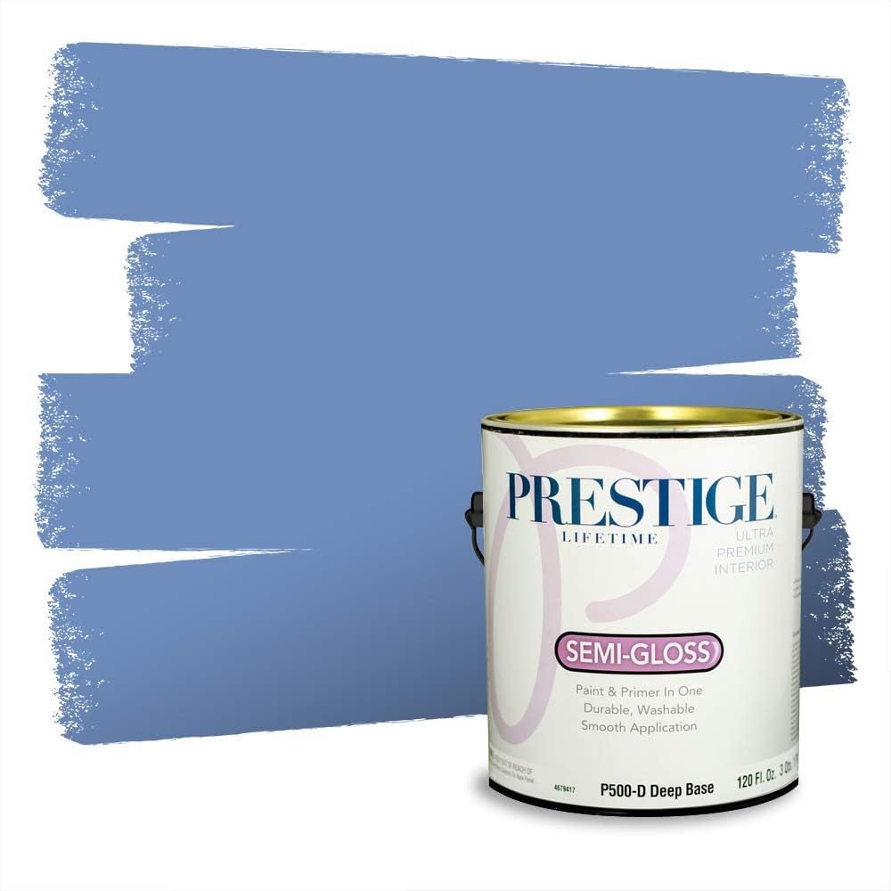 PRESTIGE Paints Exterior Paint and Primer In One, 1-Gallon, Semi-Gloss, Comparable Match of Behr* Intercoastal Gray*