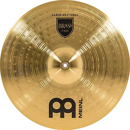 Meinl 14” Marching Cymbal Pair with Straps - Brass Alloy Traditional Finish - Made In Germany, 2-YEAR WARRANTY (MA-BR-14M)