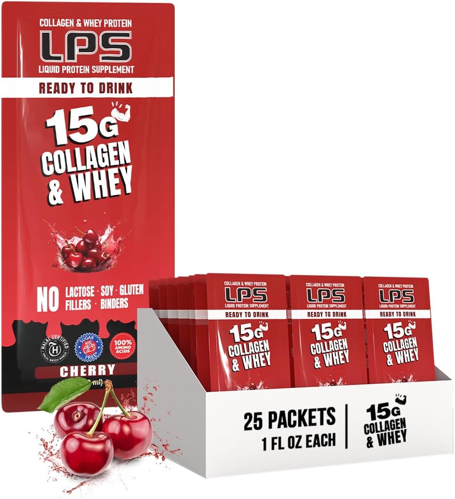 Nutritional Designs LPS Liquid Collagen & Whey Protein Supplement - Non-GMO Drink, Sugar-Free - Promotes Healthy Skin & Hair for Men & Women, Grape