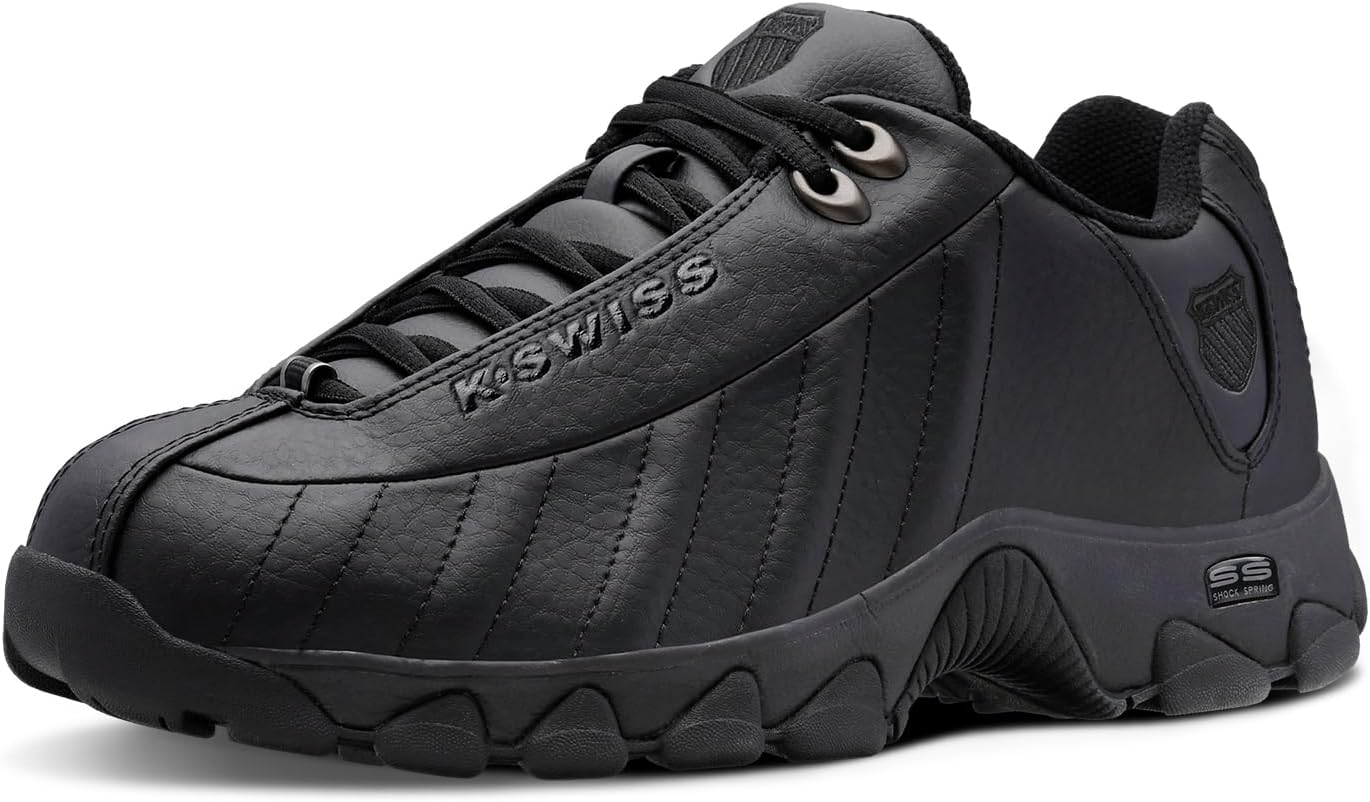 K-Swiss Men's ST329 CMF Sneaker, Wide Tennis Walking Shoes Leather Upper | Court Inspired, Tennis Heritage, Comfort Soft Cushioning, Arch Support, Wide Feet Fit, Chunky Silhouette, Classic Style.