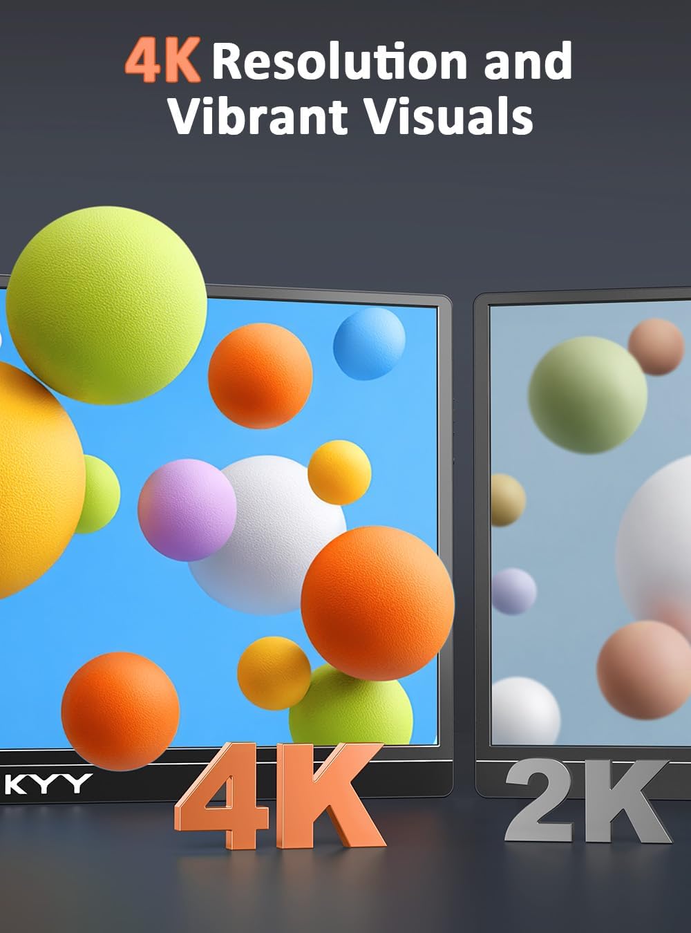 KYY Portable Monitor 15.6" 1080P Computer Monitor Screen Extender w/Cover