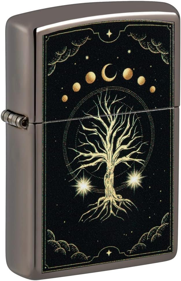 Zippo Tree of Life Pocket Lighter - Refillable Flip-Top Windproof Lighters - Spiritual and Symbolic Design Pocket Lighters - Luxury Metal Lighter Made in USA