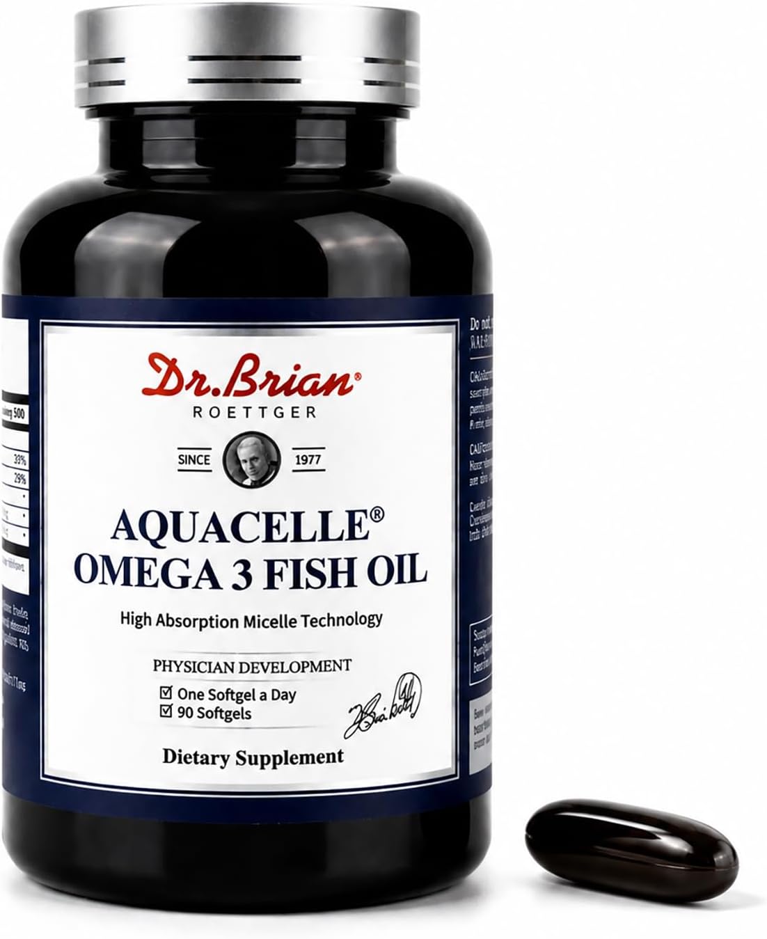 Dr.Brian Fish Oil Supplement 130 Softgel, Highly Absorbed rTG Mini Omega 3 Fish Oil Capsule with EPA/DHA Fatty Acids Vitamin D E
