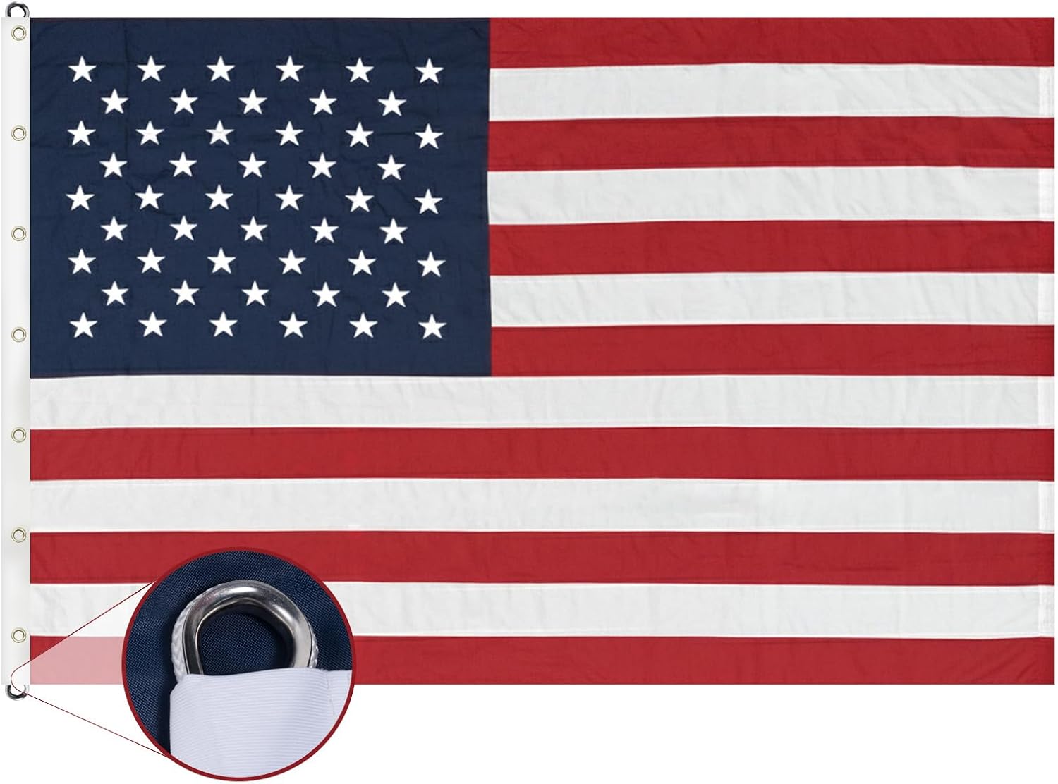 TOPFLAGS American Flag 4x6 Heavy Duty Outdoor US Flags for Outside Embroidered Stars USA Banner Sewn Stripes with Brass Grommets Vibrant Color