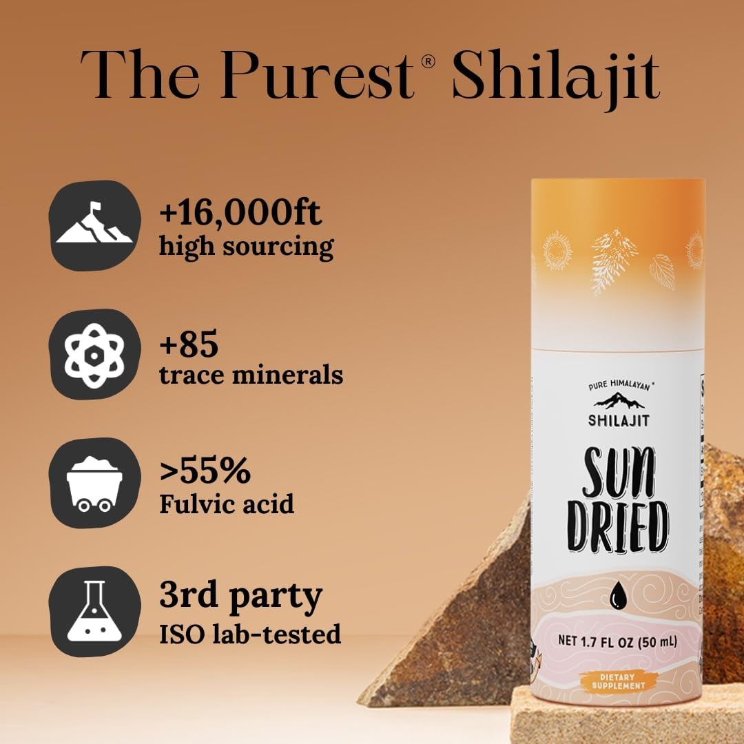 Pure Himalayan Shilajit | 100% Pure Natural Shilajit Grade A Max Potency 85+ Trace Minerals & Fulvic Acid | 3rd Party US Lab Tested | Altai Tablets