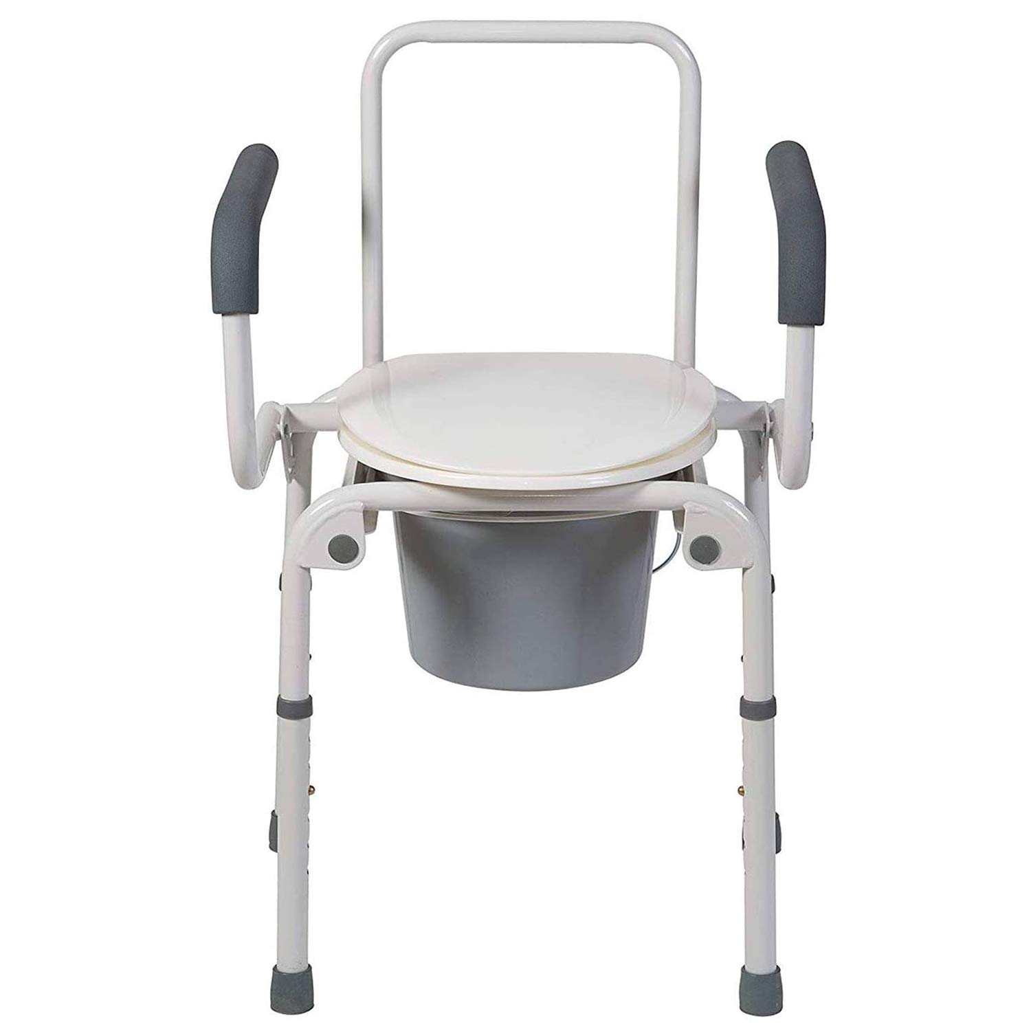 DMI Portable Toilet for Adults, Deluxe Commode For The Elderly, FSA HSA Eligible, Drop Arm Commode For Easy Transfers