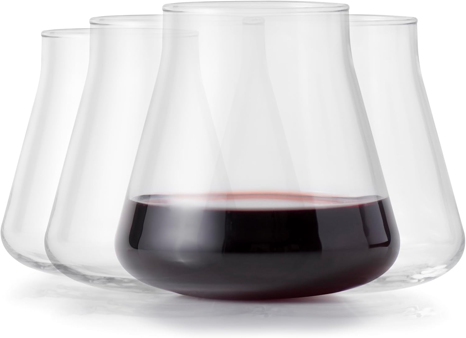 Libbey Classic Blue All-Purpose Stemless Wine Glasses Set 6, Timeless Wine Cups Set of 6, 15.25 Oz, Wine Glass Set for Dinners, Weeknights