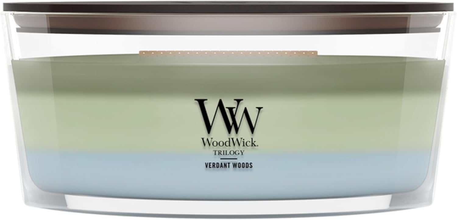 WoodWick Café Sweets Trilogy Holiday Candle Gifts for Women and Men, 9.7 oz Medium Hourglass Trilogy Candle with Crackling Wick