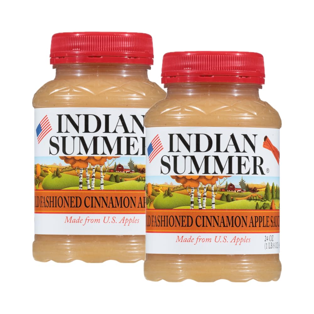 Indian Summer Chunky Peach Applesauce, 23 Ounce (Pack of 6), Made in USA