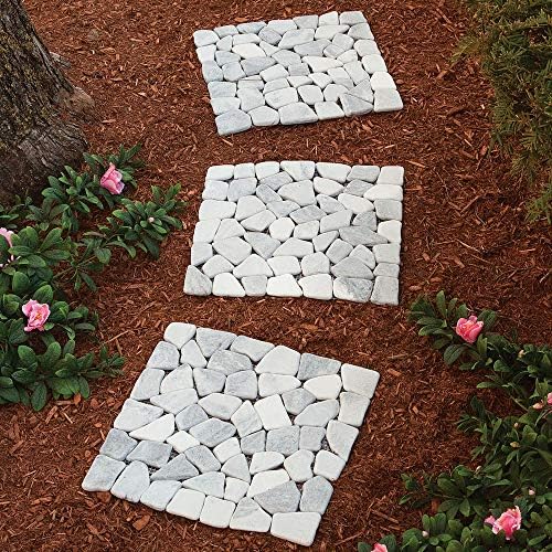 Bits and Pieces - Stepping Stones - 12" Square Marble - Set of Three (3)