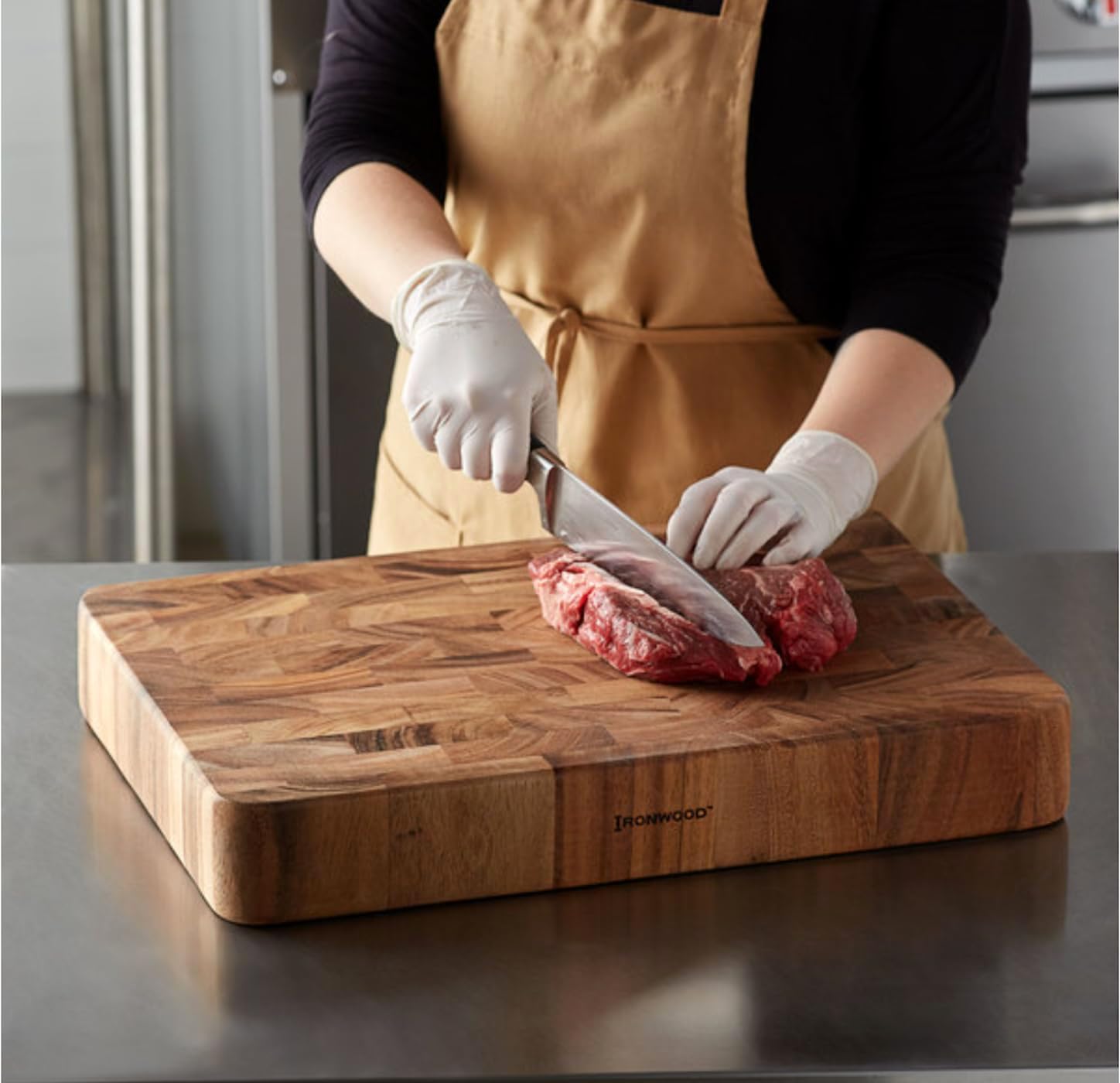 Ironwood Gourmet End Grain Union Stock Yard Professional Chopping Butcher Block, Brown