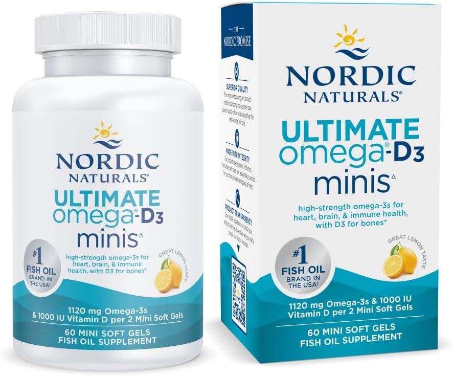 Nordic Naturals Ultimate Omega 2X Mini D3, 1120mg+1000IU