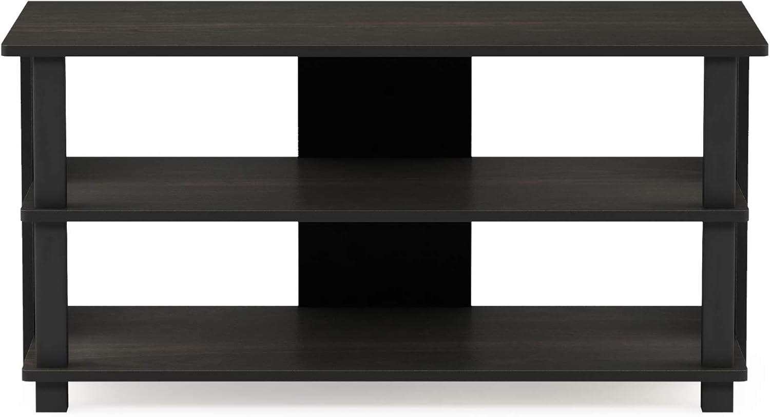 Furinno Beginning TV Stand, 2-Tier Rectangular Entertainment Center with Shelf, TV Console for TV up to 36 Inch, Open Back, for Living Room, Bedroom, French Oak
