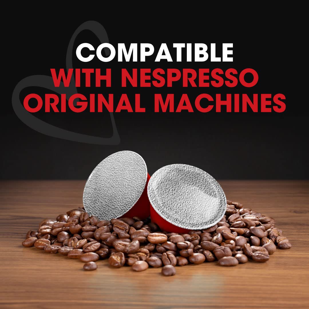 Italian Coffee Pods for Nespresso Original (Pack of 100 Regular Passione) | Compatible with Nespresso Original Machines, BPA-free espresso capsules, made in Italy, Intensity 9/10