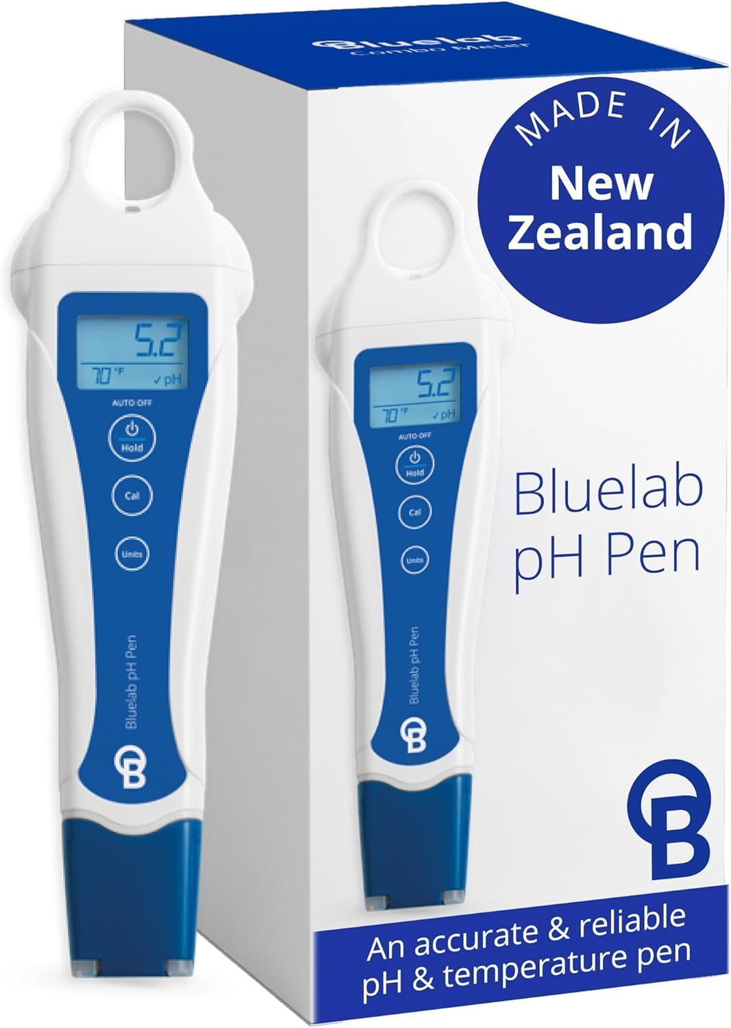 Bluelab pH Pen - ± 0.1 pH Accurate - Durable Double Junction Probe | Waterproof and Floats - Auto Temperature Compensation - Made in NZ