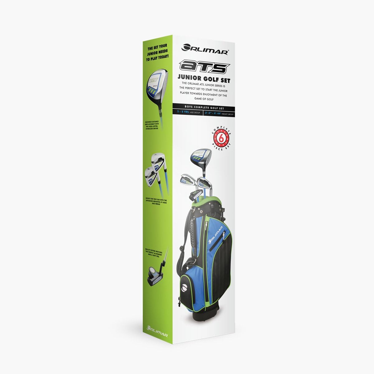 Orlimar ATS Junior Golf Club Sets with Stand Bag for Boys & Girls | Kids Ages 3 and Under, 3-5, 6-8, 9-12, Right and Left Handed