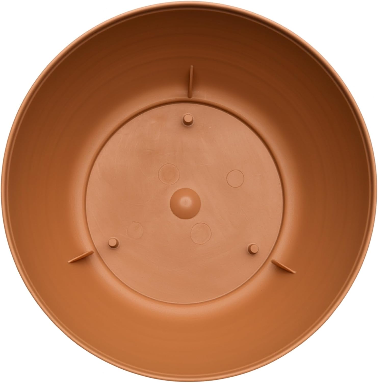 Bloem Willow 12" Plastic Plant Bowl, Deep Round Garden Pot, Peppercorn | Sealed plant bowl with knockout drainage, perfect for displaying herbs and succulents on indoor and outdoor surfaces.