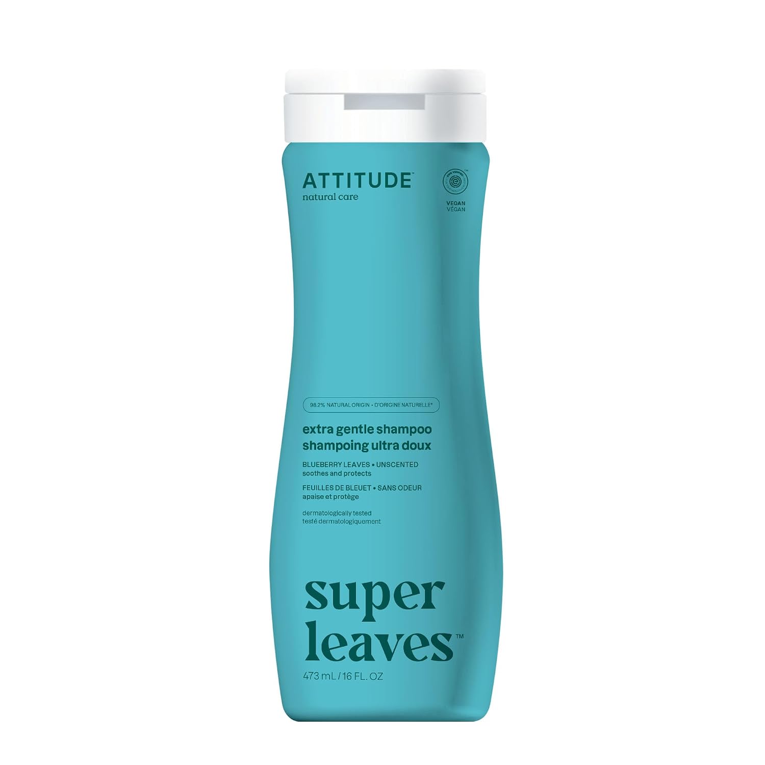 ATTITUDE Clarifying Hair Shampoo, EWG Verified, Restores Shine, Naturally Derived Ingredients, Vegan and Plant Based, Lemon Leaves and White Tea, 16 Fl Oz
