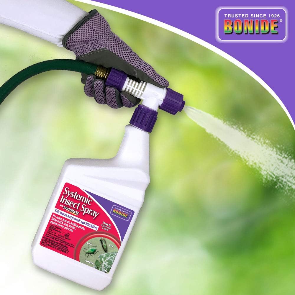 Bonide Systemic Insect Spray with Systemaxx, 32 oz | Ready-to-Spray Insecticide Kills Insects and Prevents New Infestations