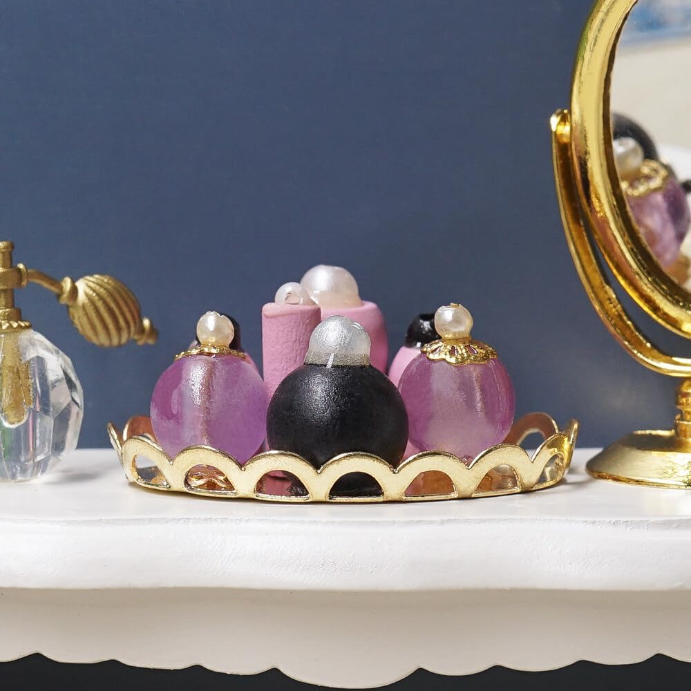 Odoria 1/12 Miniature Perfume Tray Dollhouse Decoration Accessories, Pink
