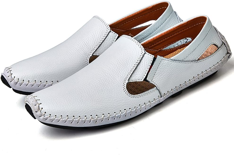 Men's Driving Shoes Leather Slipper Casual Slip on Loafers | Top Grain Leather Upper, Moccasin Toe, Slip-on, Traction Rubber Outsole, Mens Dress Shoes, Mens Casual Loafers