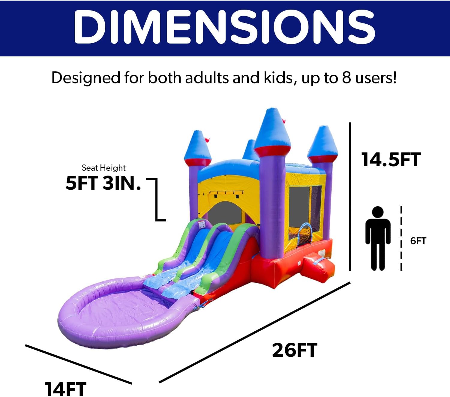 14x18 Jelly Bean Commercial Inflatable Bouncer Dual Slide Pool