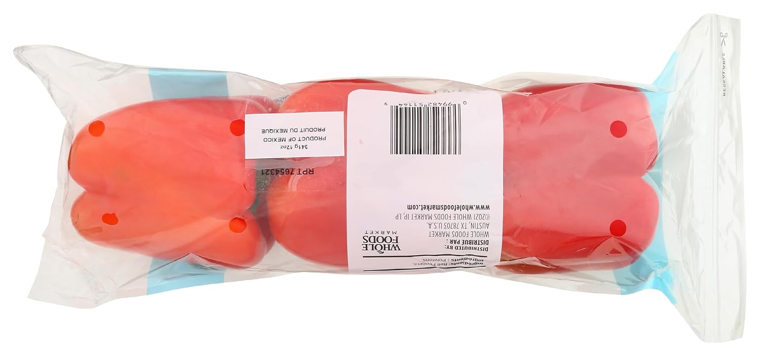 Red Bell Peppers Conventional Sourced For Good, 3 Count