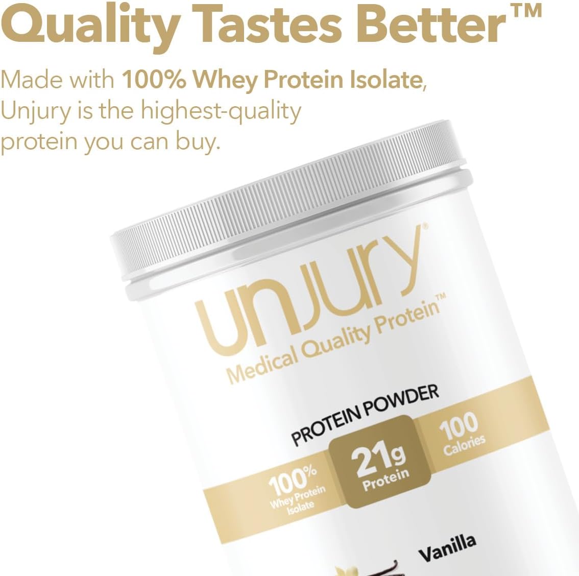 Unflavored Protein Powder | 21g 100% Whey Isolate Protein Powder | Unflavored Whey Protein Powder | Low Carb and Sugar Free Whey Protein Isolate | Gluten Free | Certified Kosher | 15 Servings