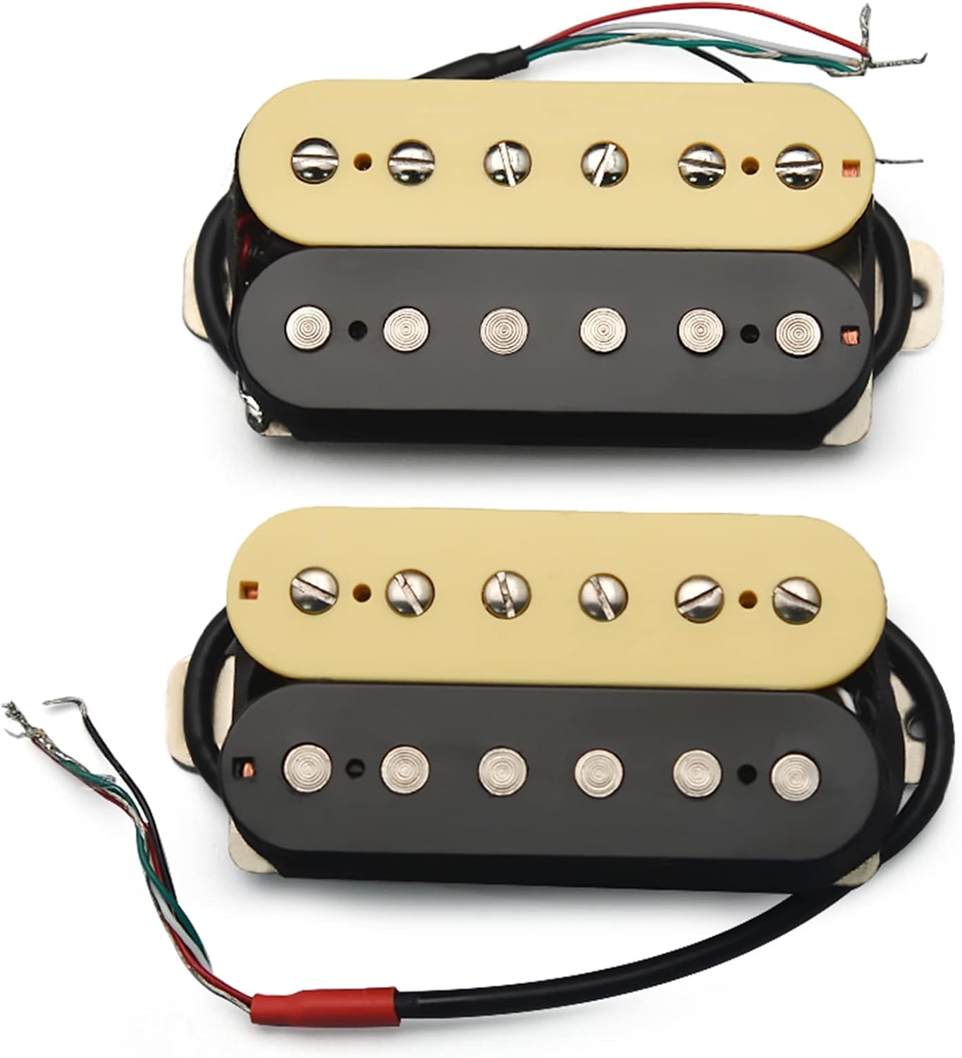 SAPHUE Alnico 5 Humbucker Pickup Double Coil Electric Guitar Pickups Set with Neck and Bridge with Prewired and Screws Parts Accessories Kit Black