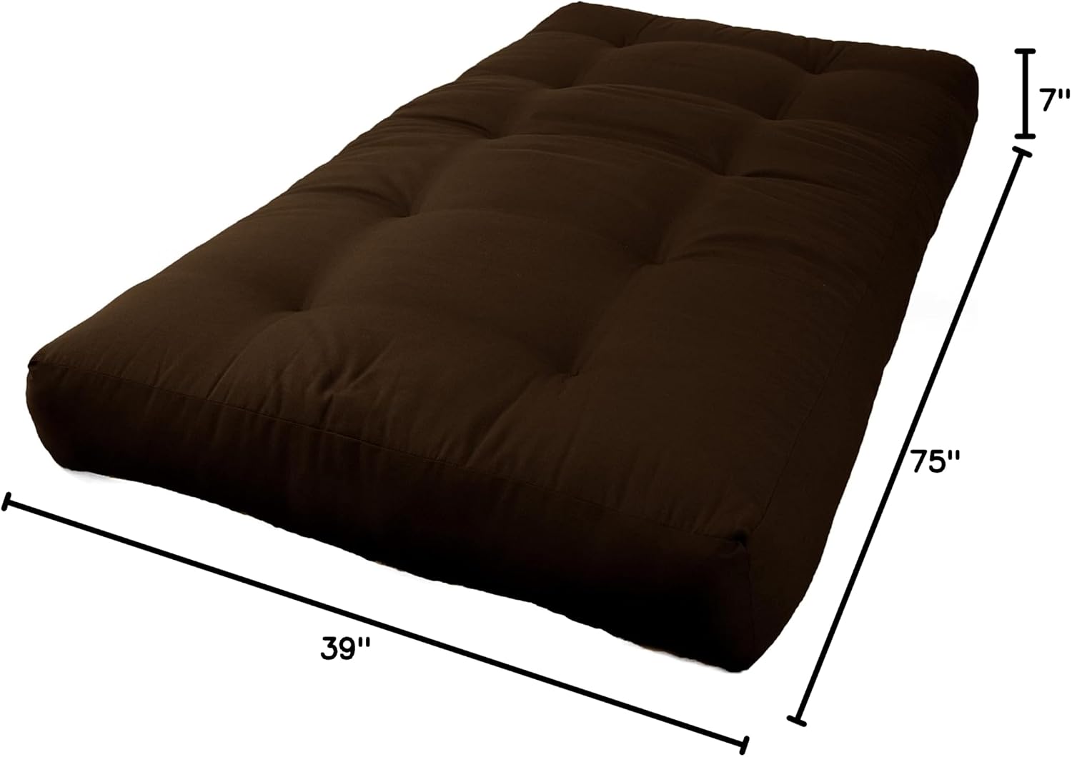 Blazing Needles Renewal 7" Twill Futon Mattress, Full, Aqua Blue