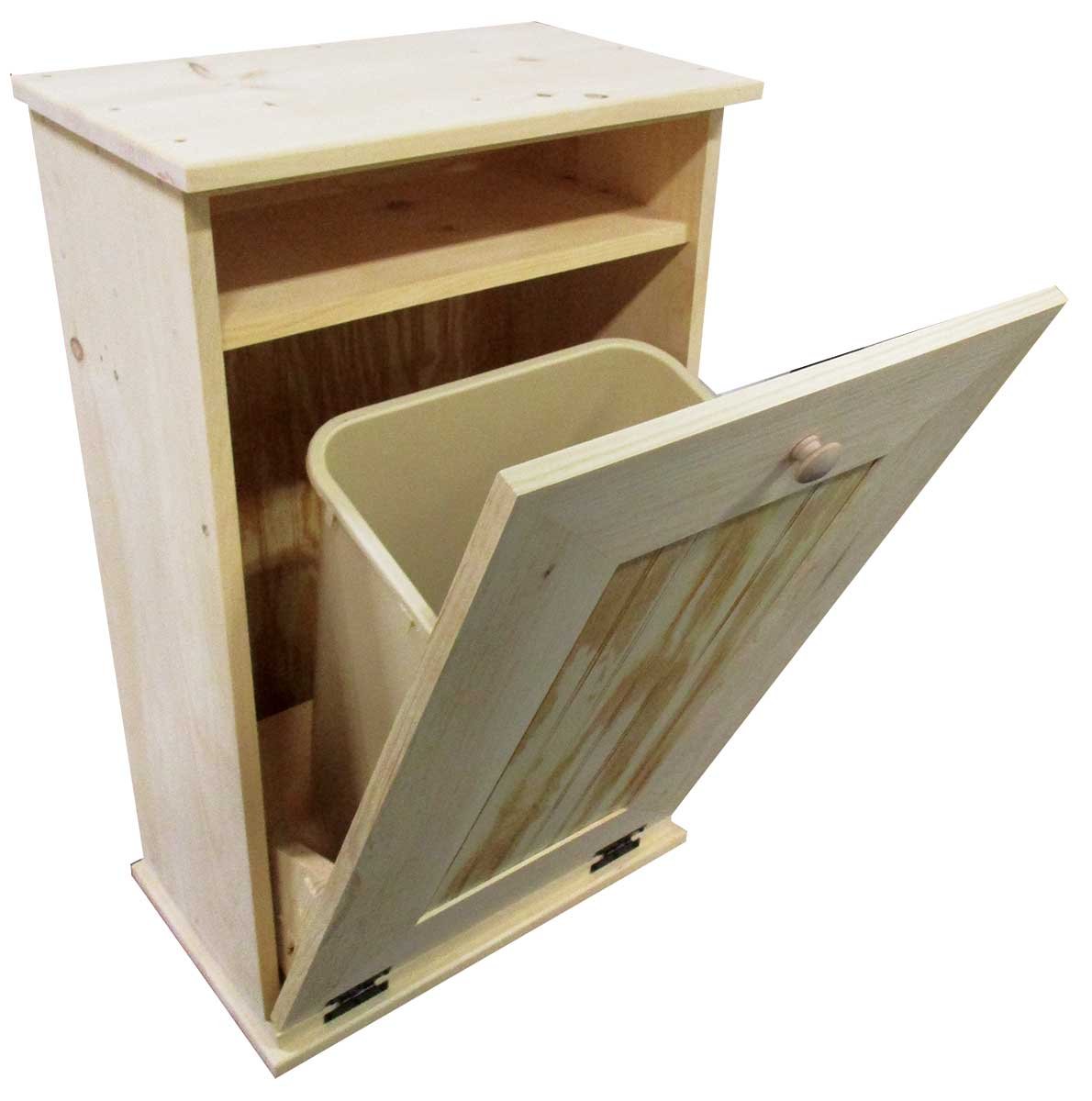 Sawdust City Tilt-Out Wooden Trash Bin Holder (Old - Black)