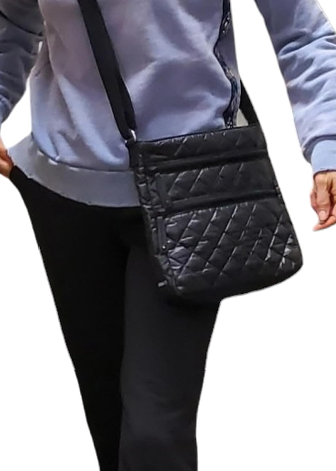 Quilted Crossbody bag BLACK Ultra light water repellent Stain resistance