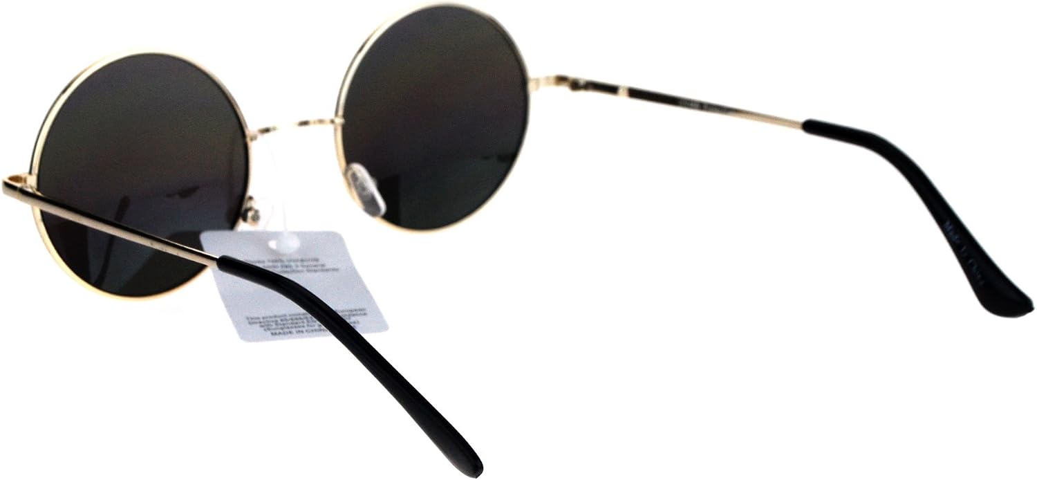 SA106 Reflective Color Mirrored Hippie Groove Round Circle Lens Retro Sunglasses